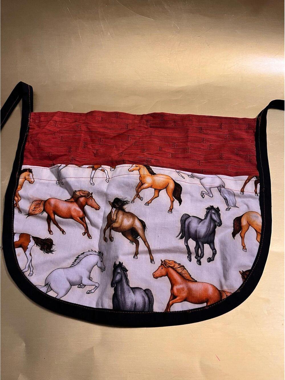 Handmade Kids Horse Apron (waist apron with pocket)